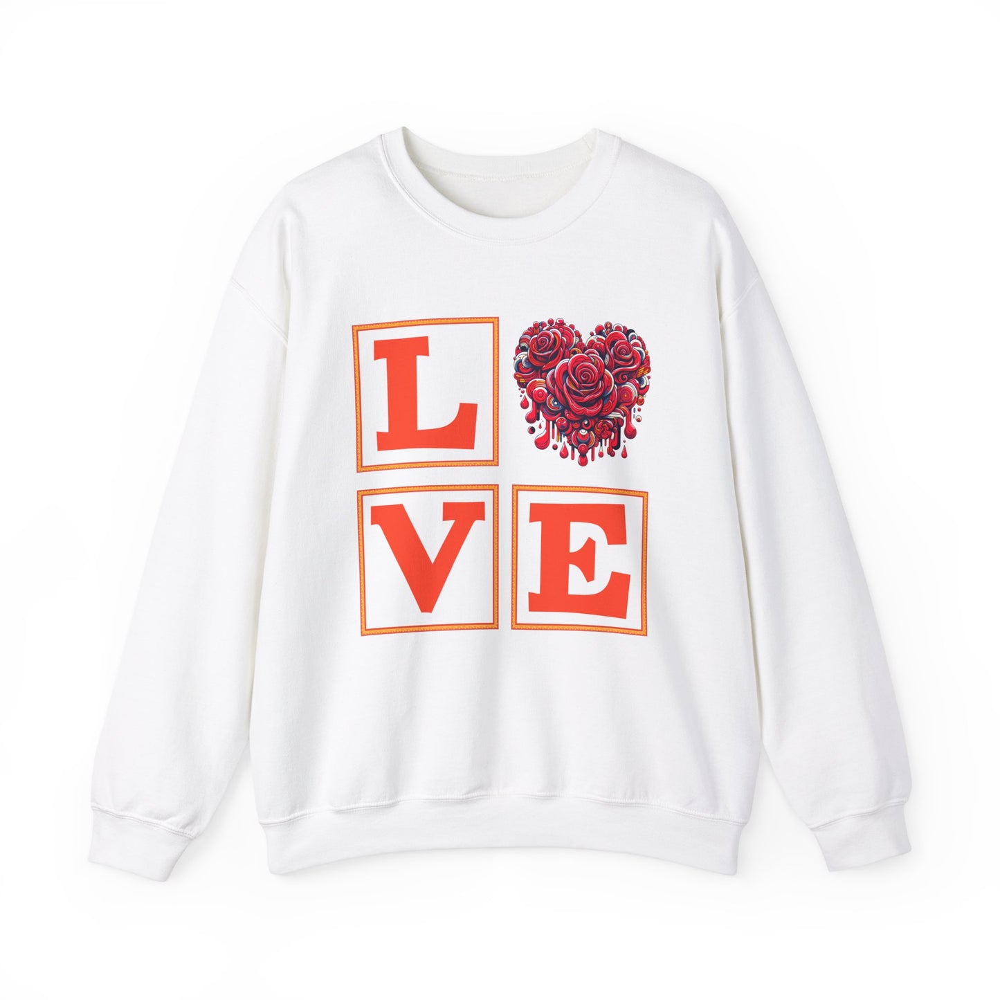 "LOVE" Sweatshirt with Floral Heart