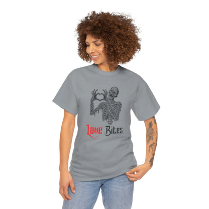 Love Bites Zombie with Heart Symbol Graphic Tee