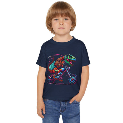 T-Rex Riding Motorcycle Toddler T-Shirt