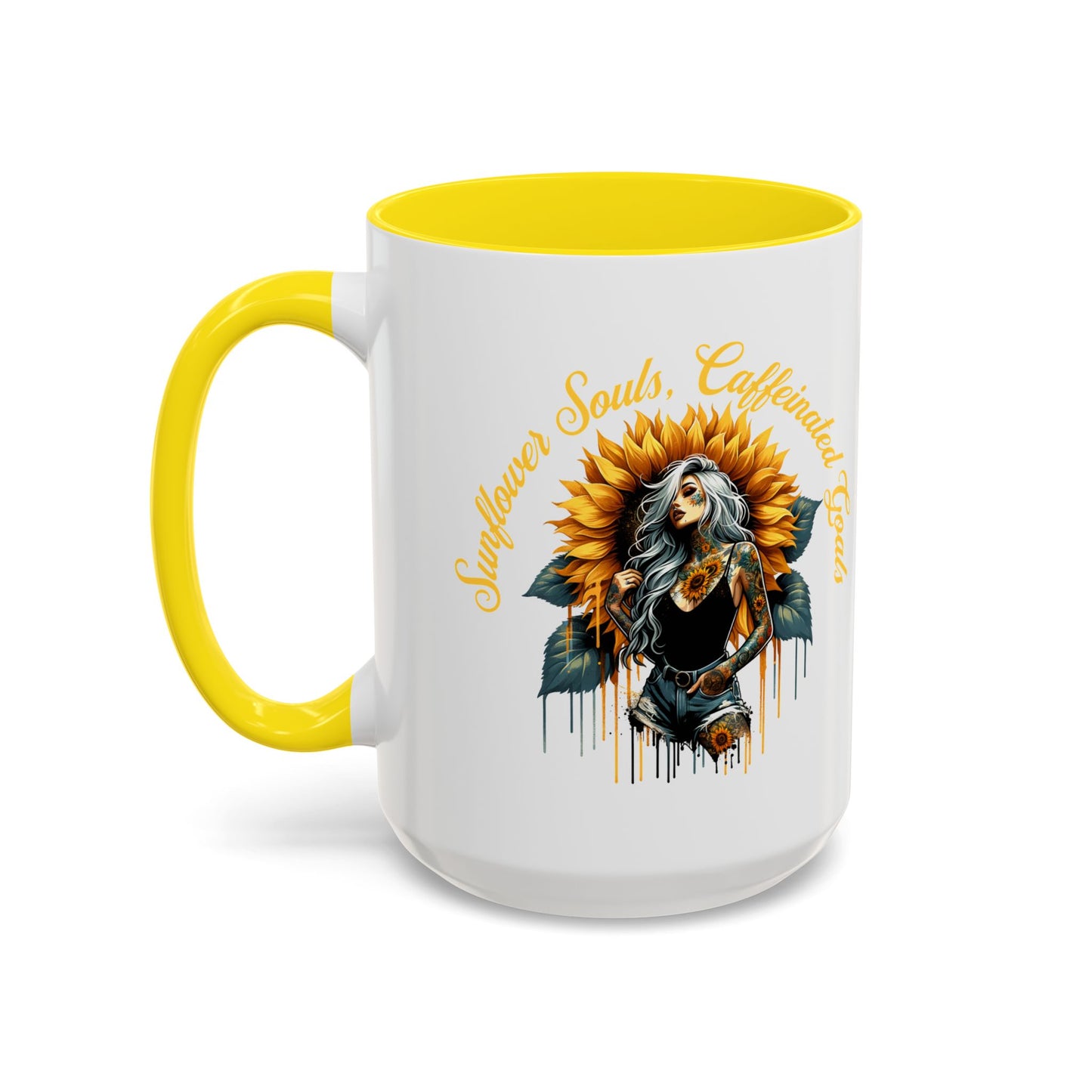 Sunflower Girl Tattoo Coffee Mug