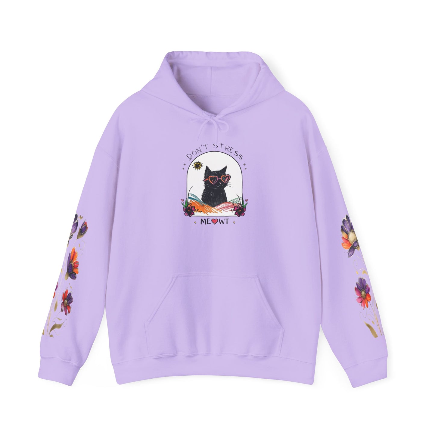 "Don't Stress Meowt" Black Cat Hoodie