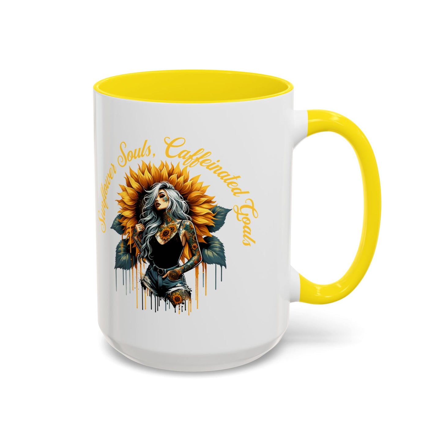 Sunflower Girl Tattoo Coffee Mug