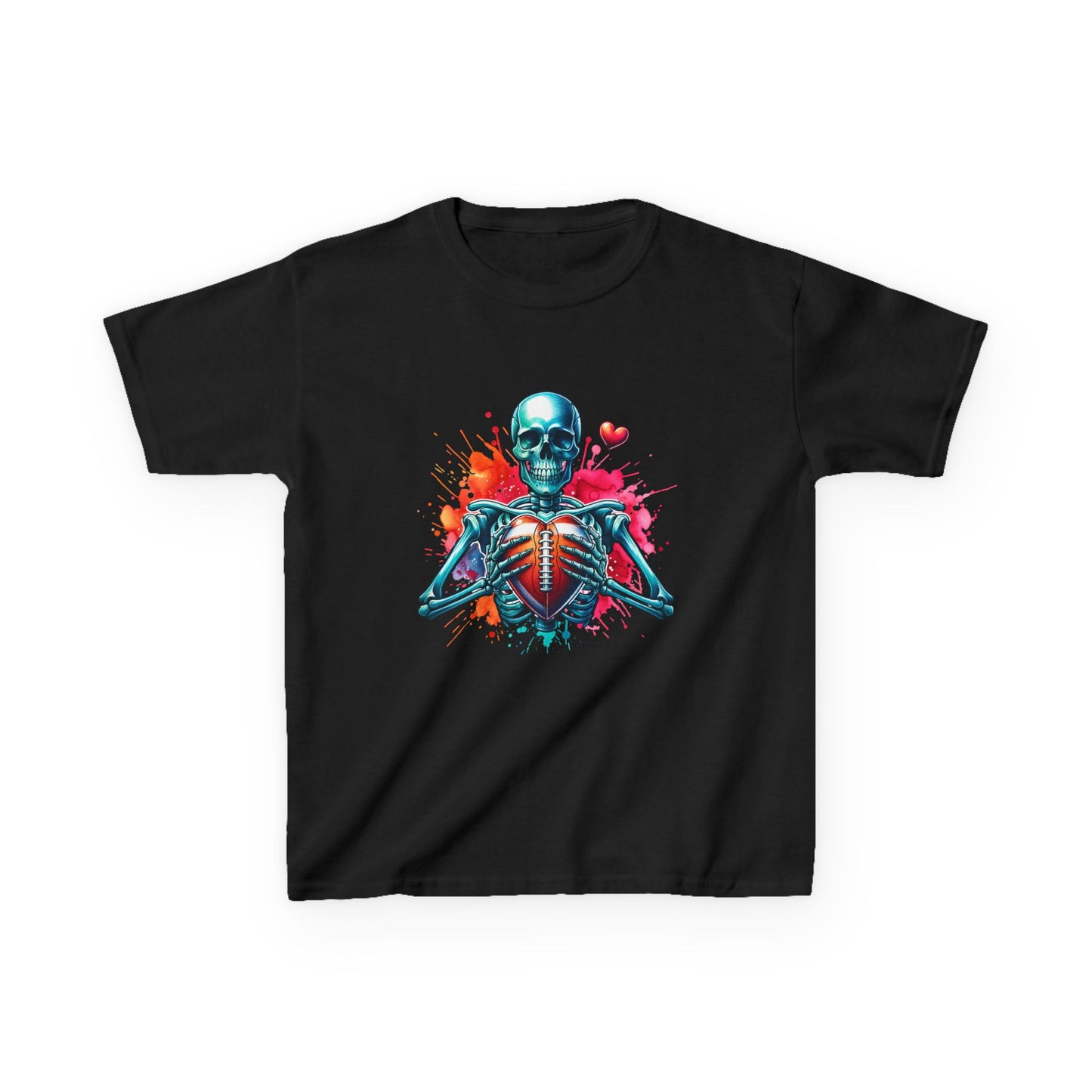 Football Till I Die Skeleton Graphic Kids Tee