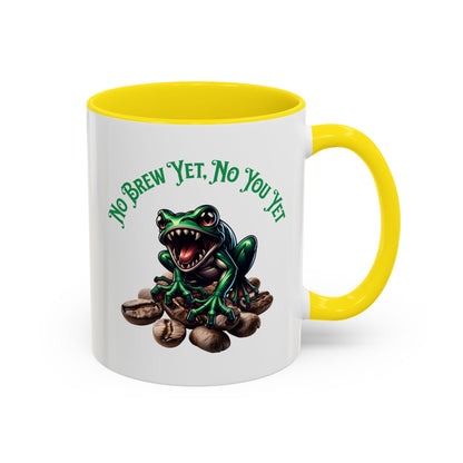 Fang-Toothed Frog Coffee Mug – "No Brew Yet, No You Yet