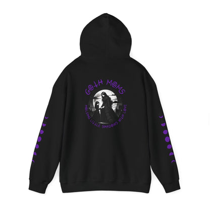 "Goth Moms Molding Little Shadows with Love" Gothic Motherhood Moon Phase Hoodie