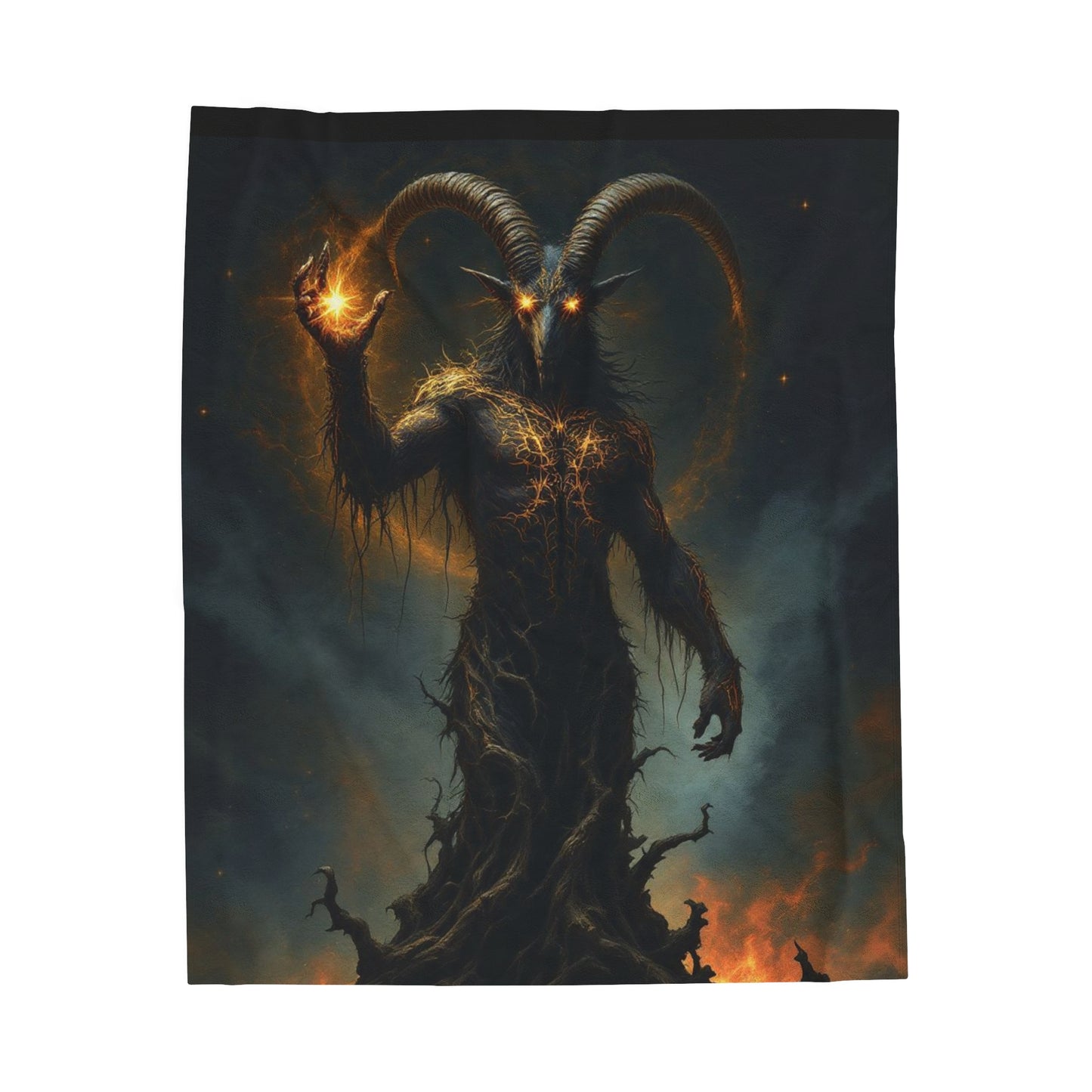 Baphomet Rising Mystical Gothic Comfort Fleece Blanket