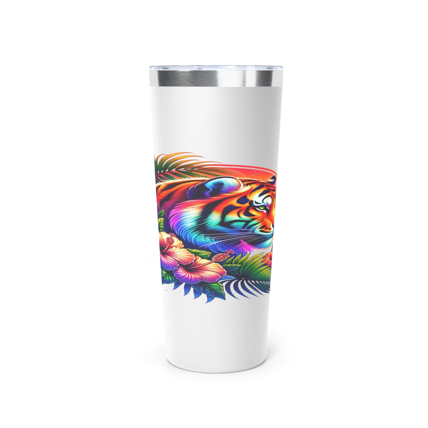 Tiger & Hibiscus 22oz Tumbler – Bold & Stylish Drinkware