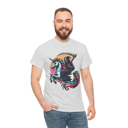 Grim Reaper with Rainbow Scythe Unicorn T-Shirt