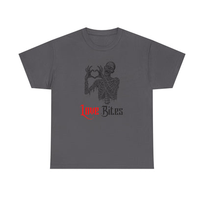 Love Bites Zombie with Heart Symbol Graphic Tee