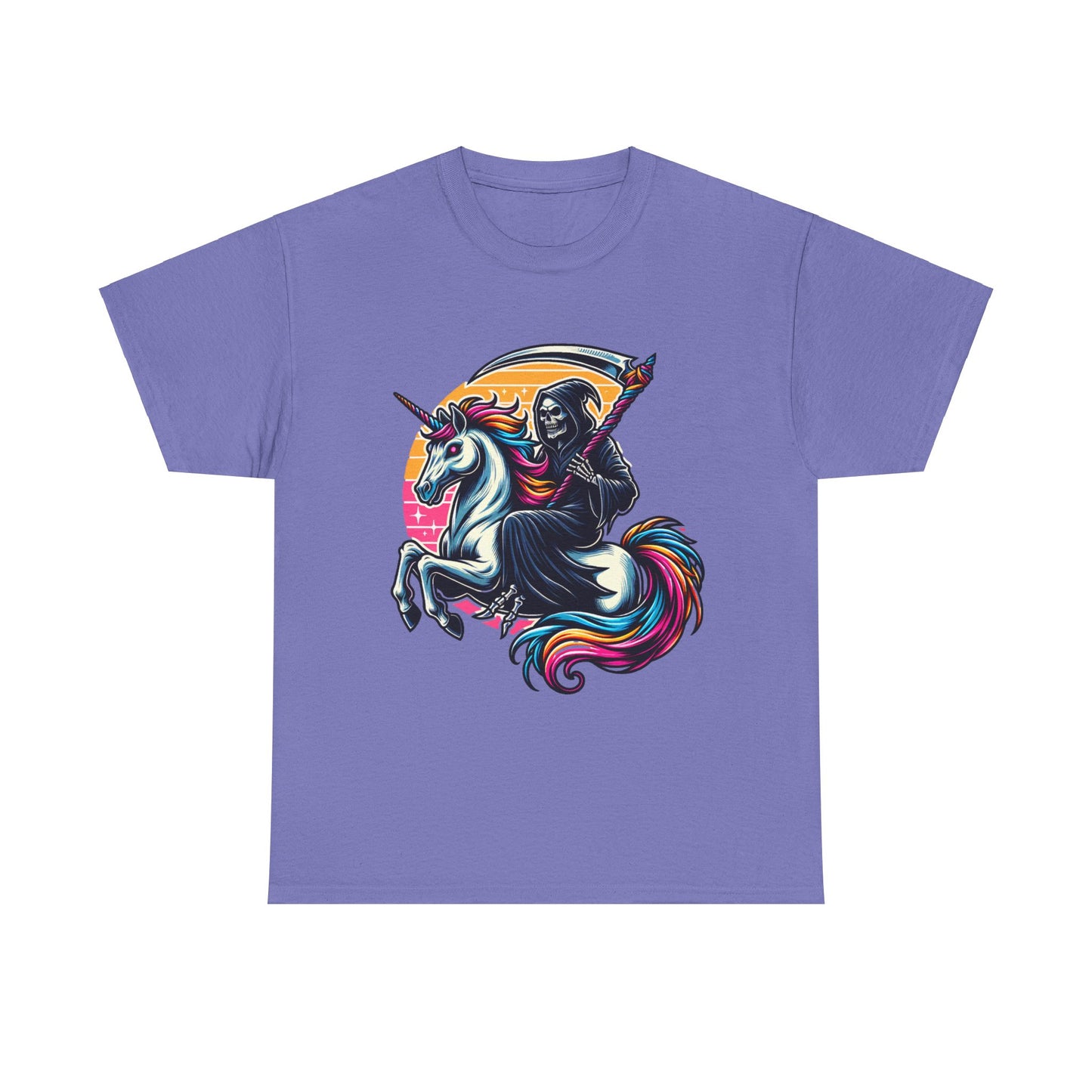 Grim Reaper with Rainbow Scythe Unicorn T-Shirt