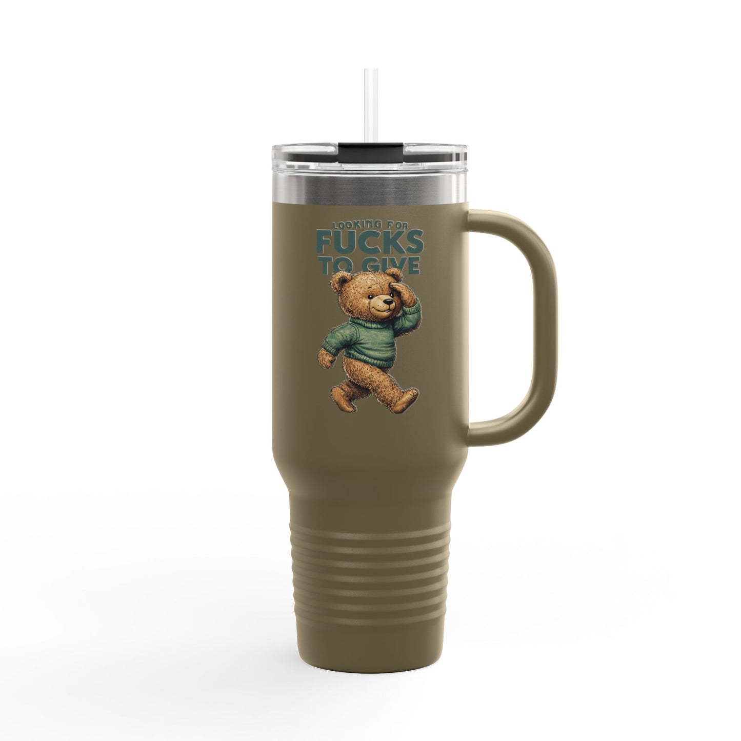 Funny Bear Insulated 40oz Travel Mug, Looking for Fvcks to Give, Free Shipping | Murky Creek Creations