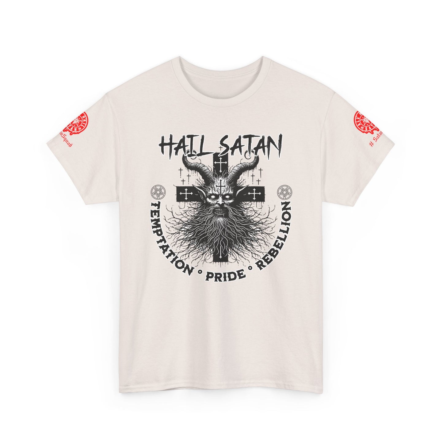 Hail Satan Graphic Tee – Rebellion, Temptation & Pride Cotton T-Shirt