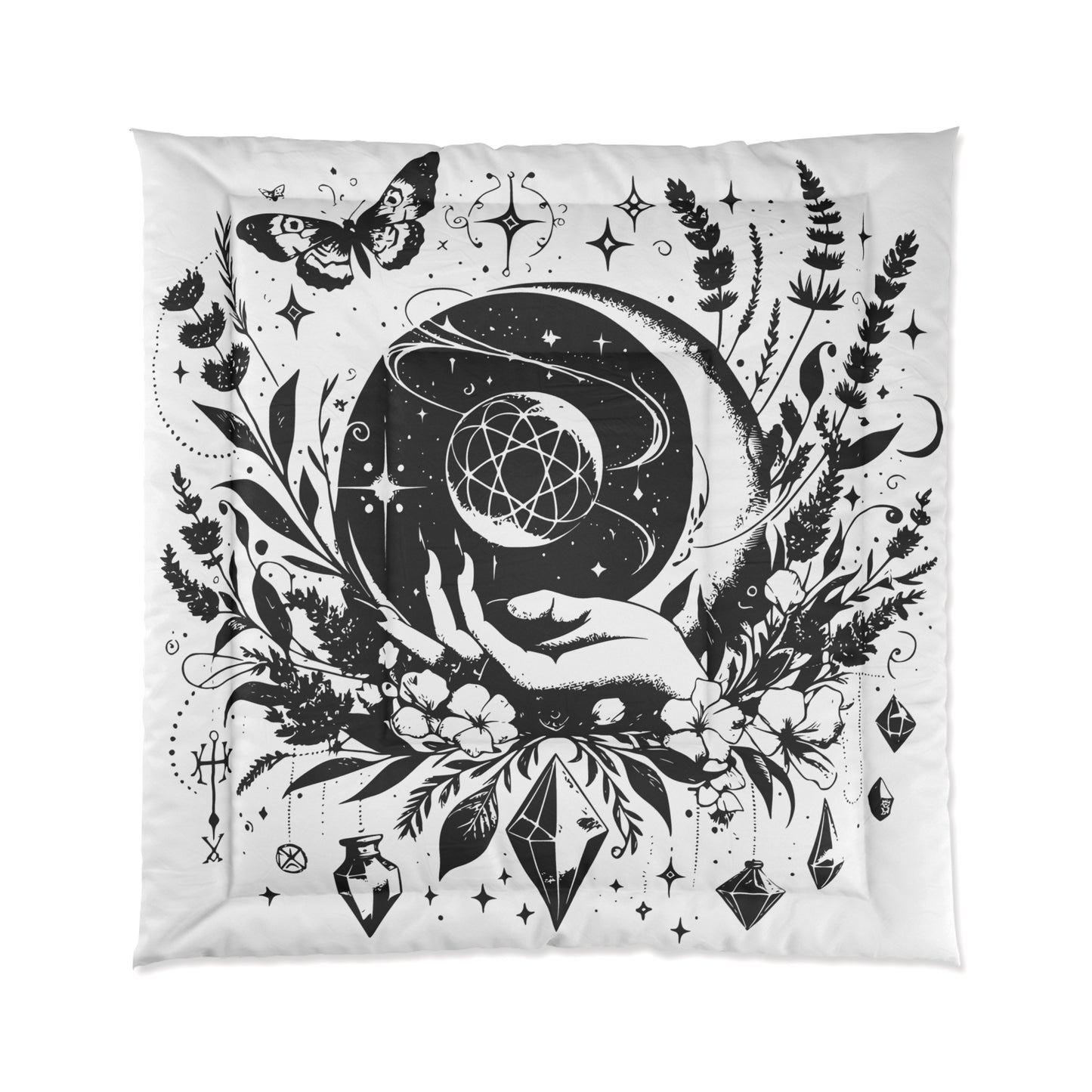 Celestial Witch Mystical Moon, Potion Bottles & Gothic Design Comforter