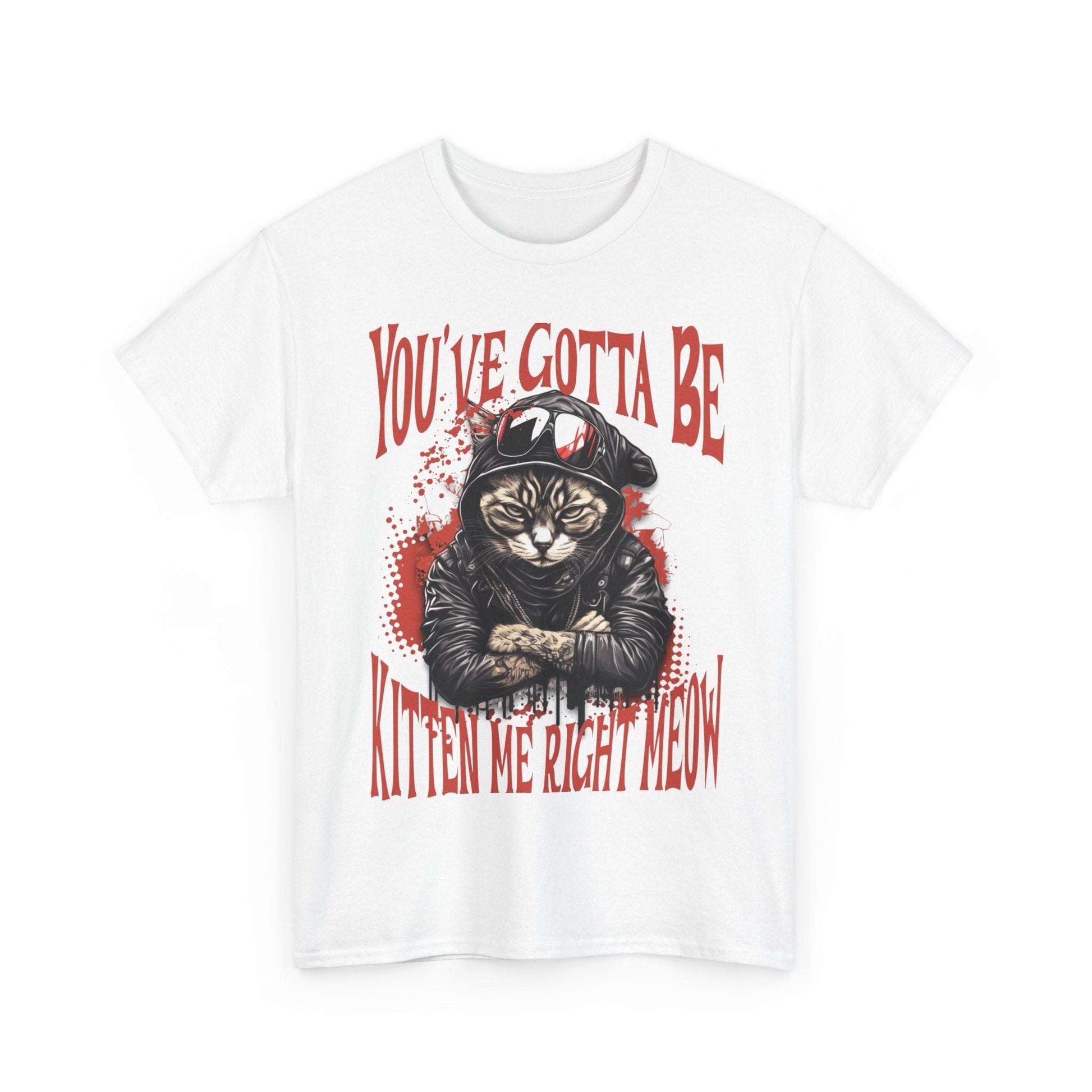 Tattooed Cat Graphic Tee, Cotton T-Shirt, Sunglasses & Leather Jacket (S-5XL) | Murky Creek Creations