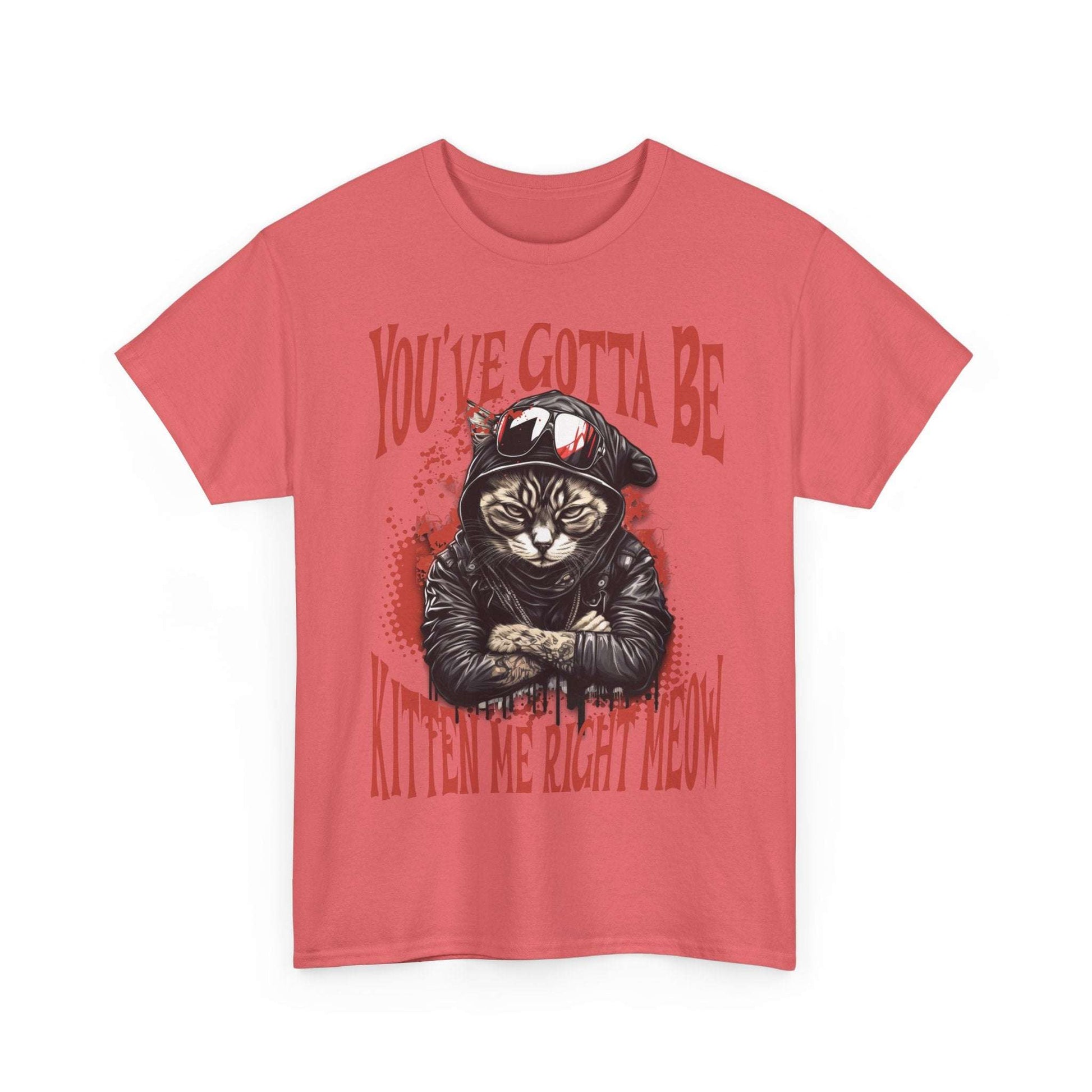 Tattooed Cat Graphic Tee, Cotton T-Shirt, Sunglasses & Leather Jacket (S-5XL) | Murky Creek Creations