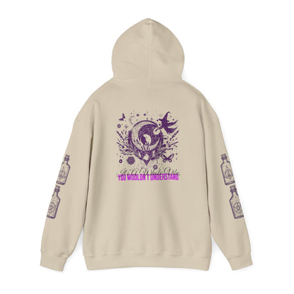 "It's a whole vibe, you wouldn't understand" Celestial Moon & Potions  Gothic Witch Hoodie