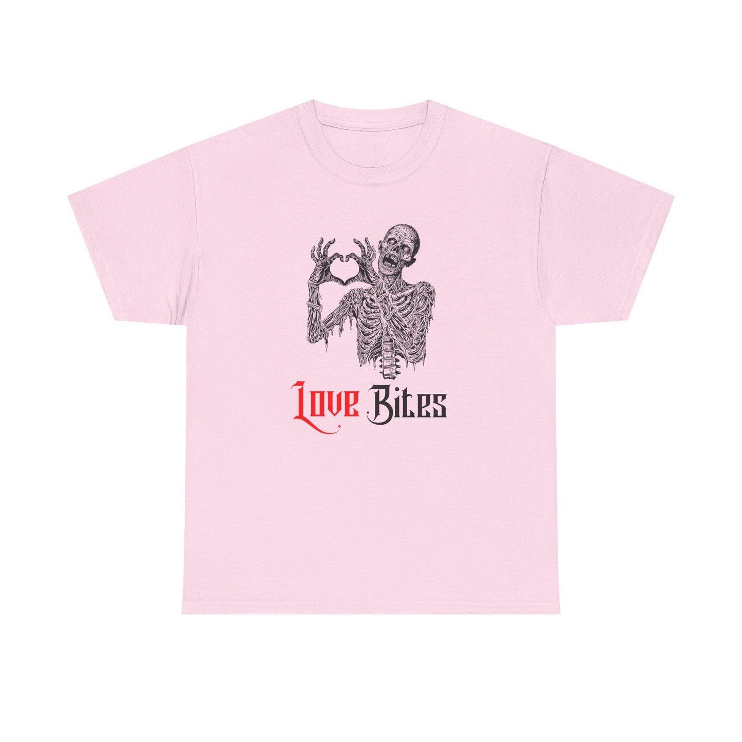 Love Bites Zombie with Heart Symbol Graphic Tee