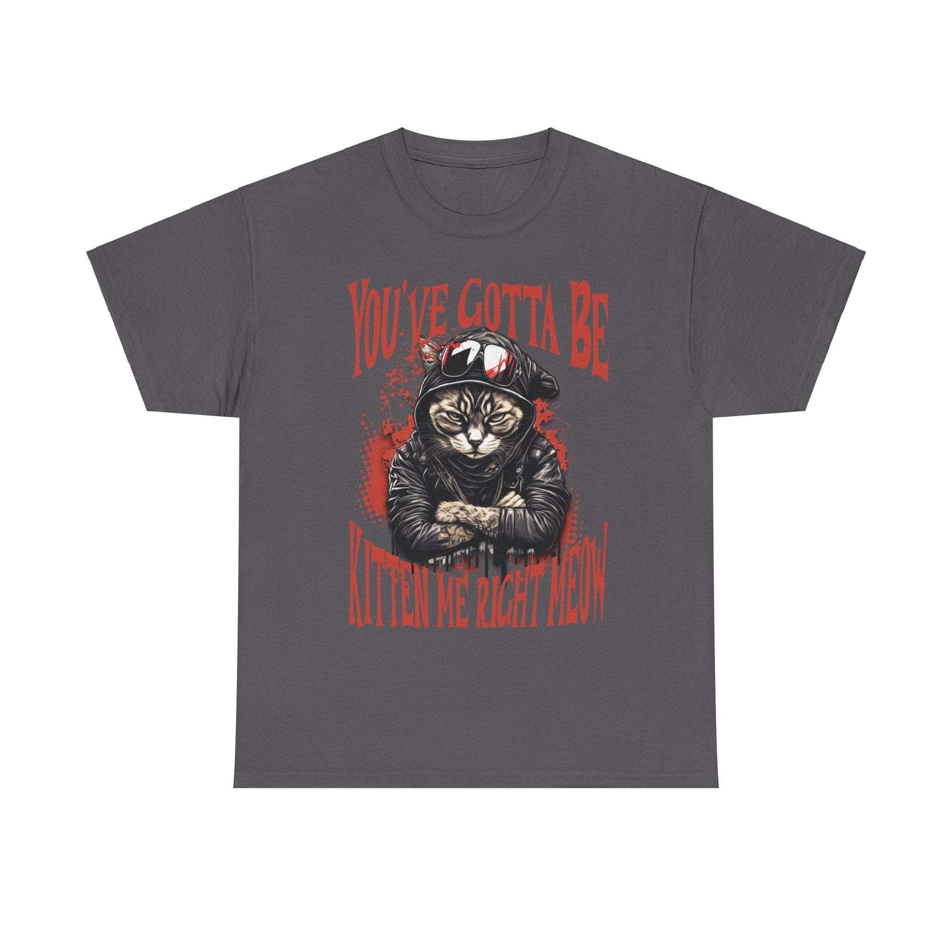 Tattooed Cat Graphic Tee, Cotton T-Shirt, Sunglasses & Leather Jacket (S-5XL) | Murky Creek Creations