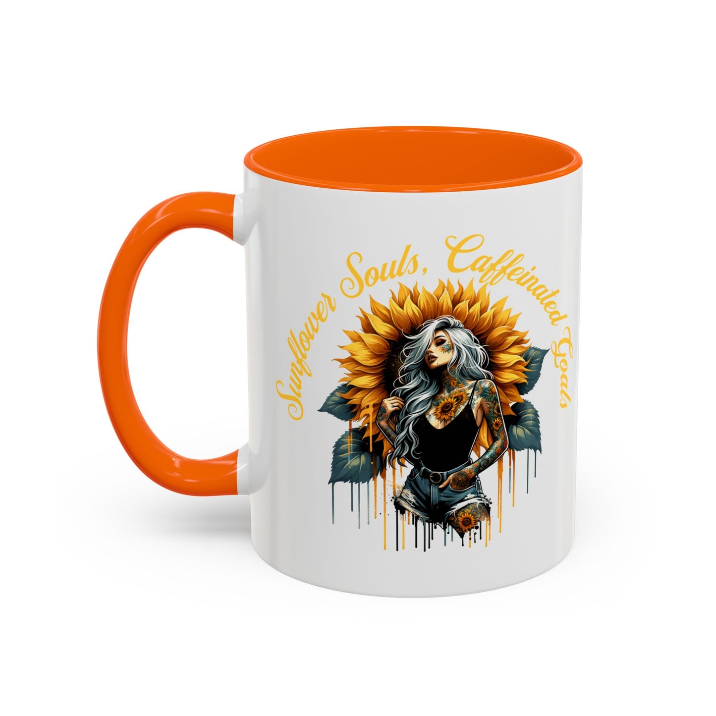 Sunflower Girl Tattoo Coffee Mug