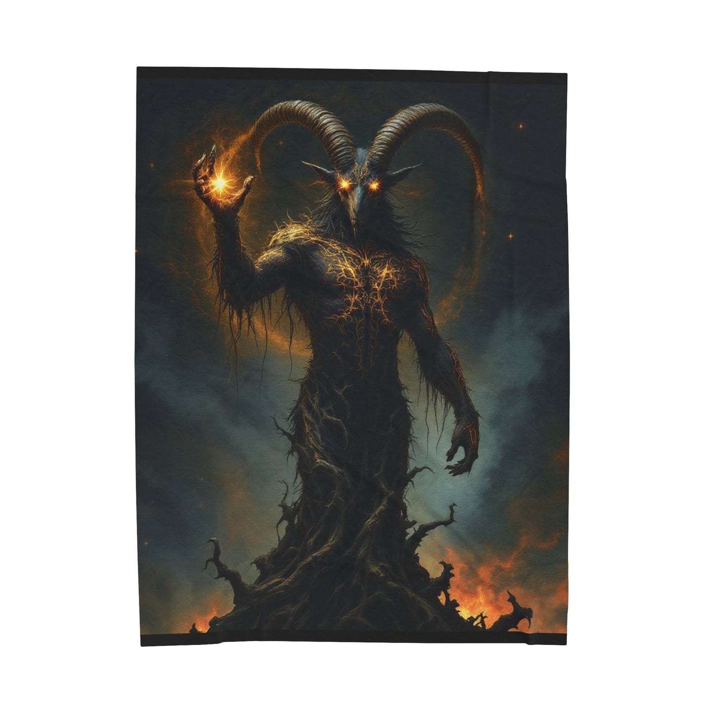 Baphomet Rising Mystical Gothic Comfort Fleece Blanket