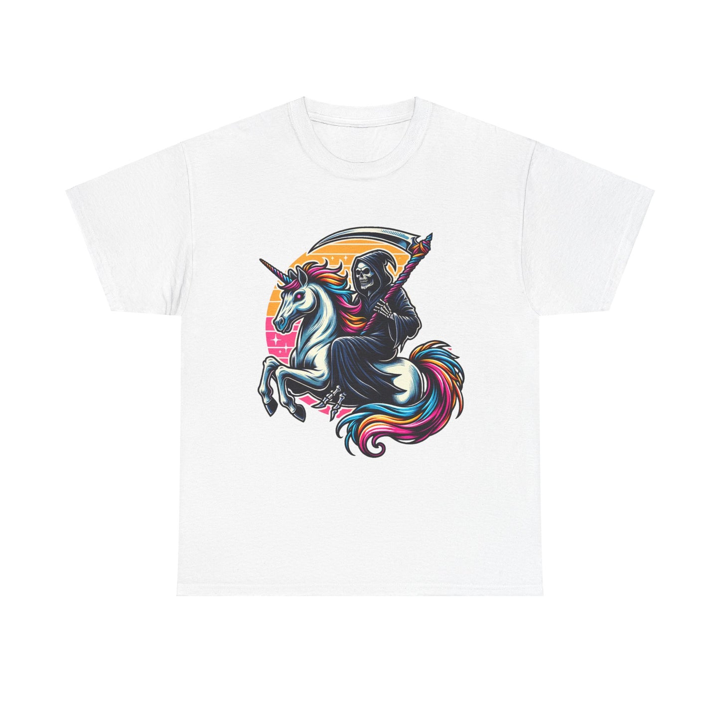 Grim Reaper with Rainbow Scythe Unicorn T-Shirt