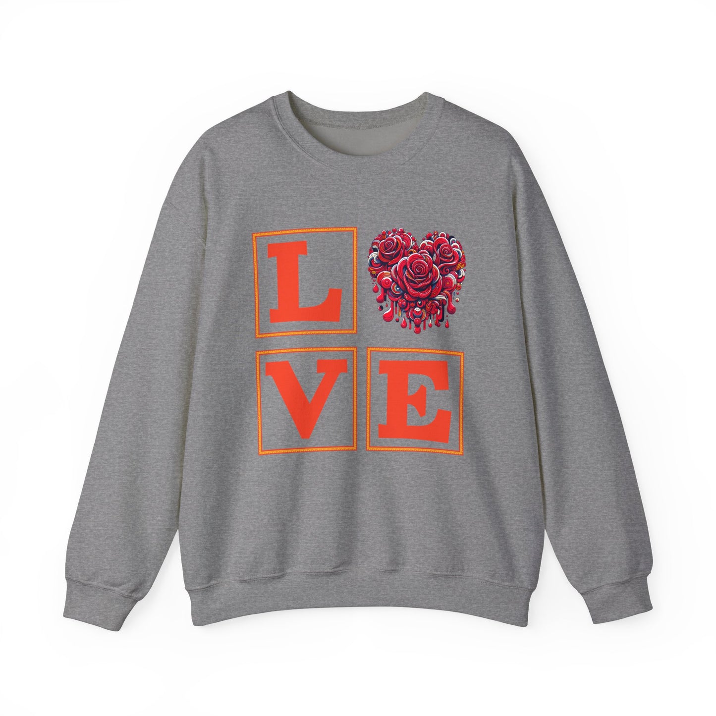 "LOVE" Sweatshirt with Floral Heart