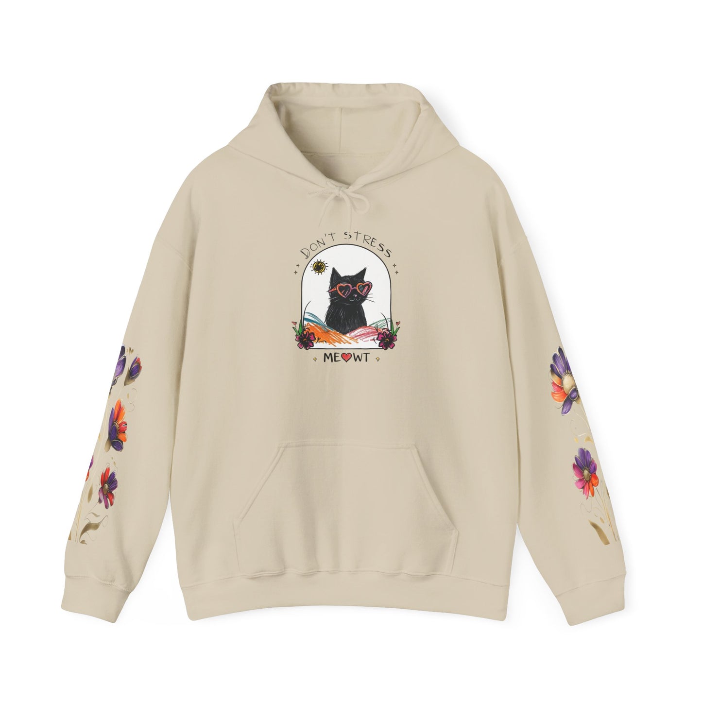 "Don't Stress Meowt" Black Cat Hoodie