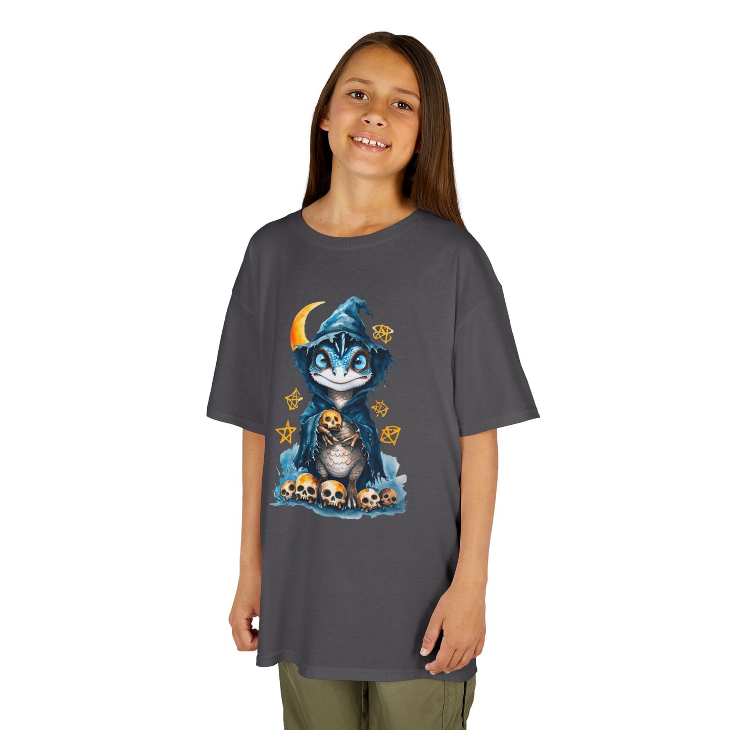 Blue Raptor Wizard Magic Graphic Kids Tee