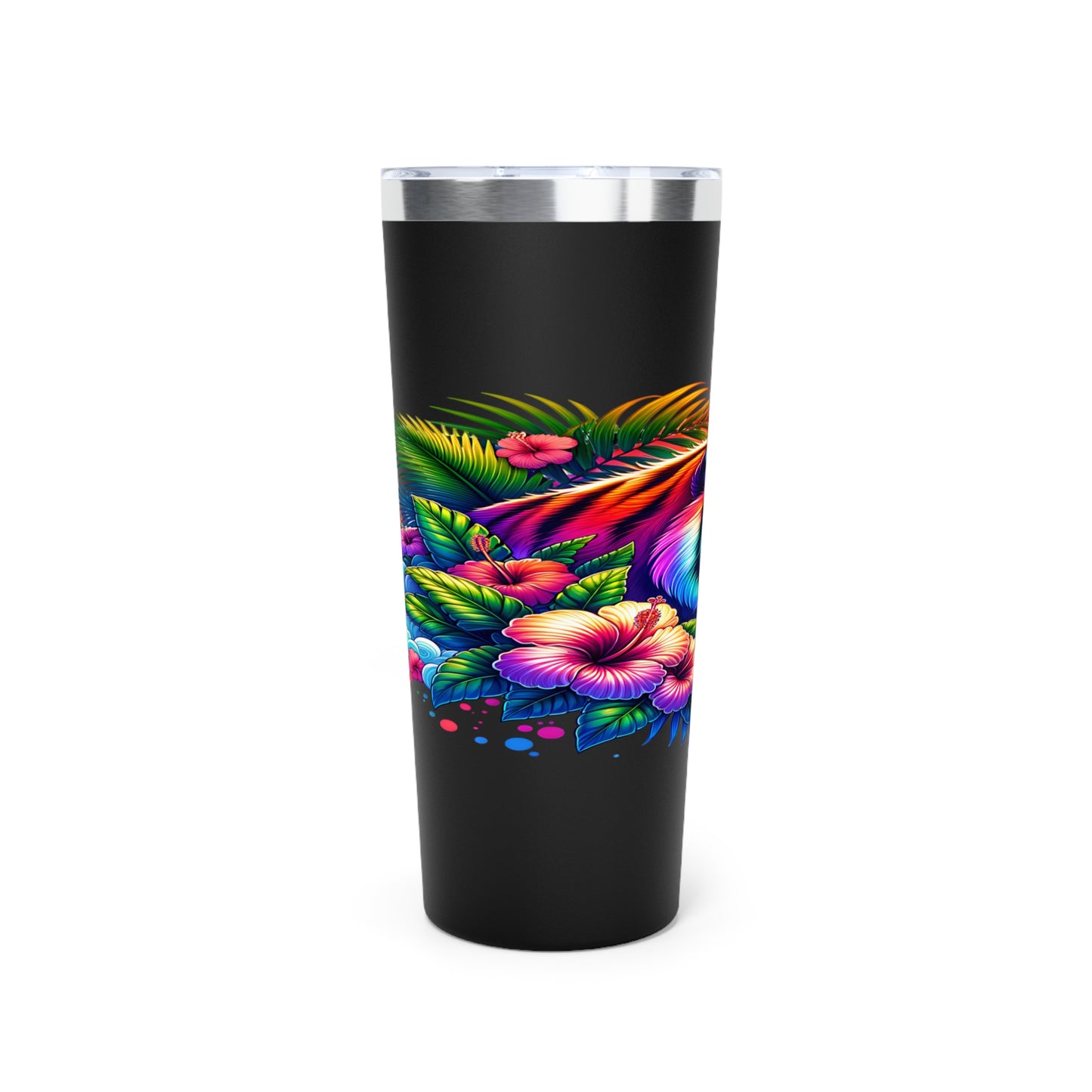 Tiger & Hibiscus 22oz Tumbler – Bold & Stylish Drinkware