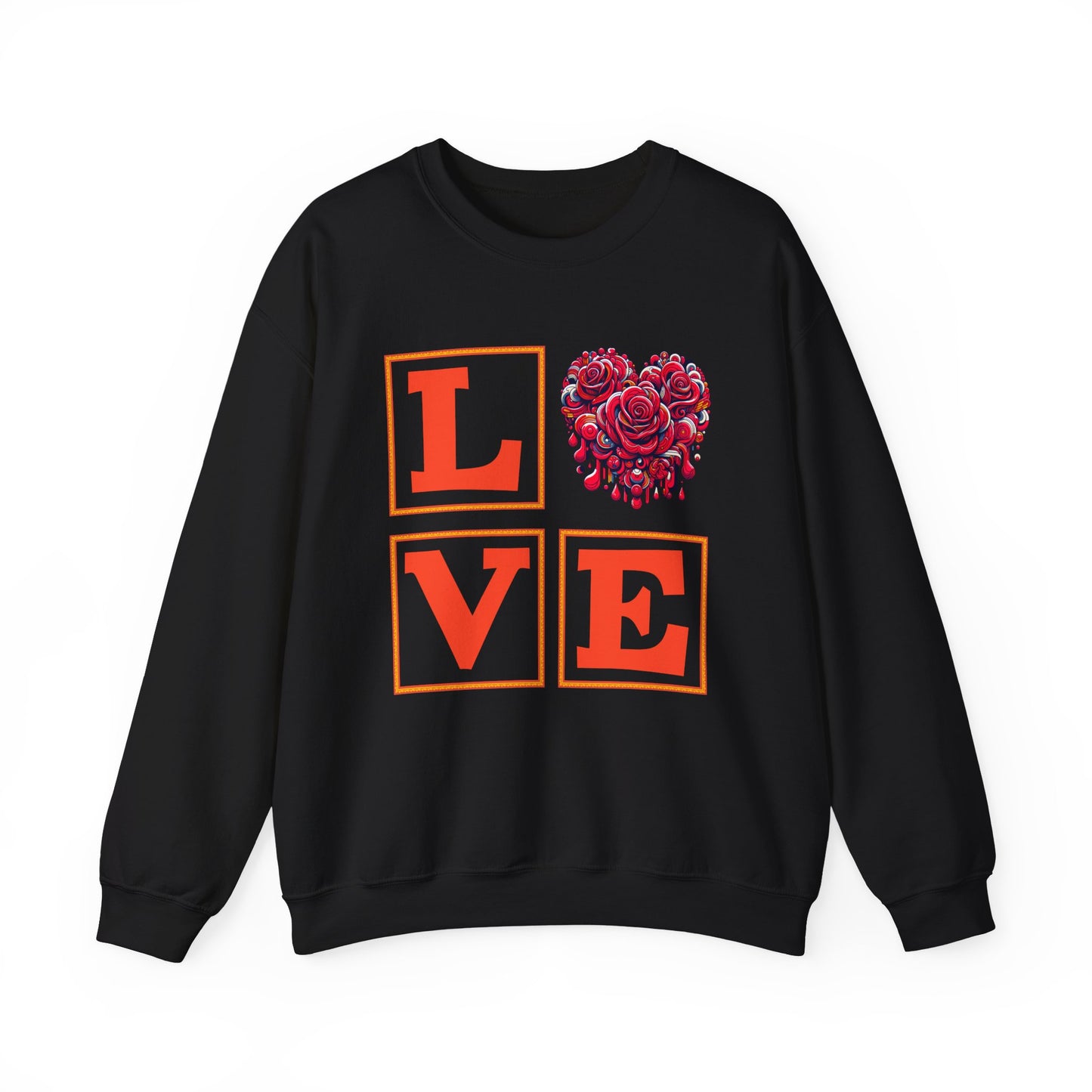 "LOVE" Sweatshirt with Floral Heart