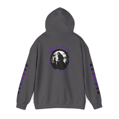 "Goth Moms Molding Little Shadows with Love" Gothic Motherhood Moon Phase Hoodie