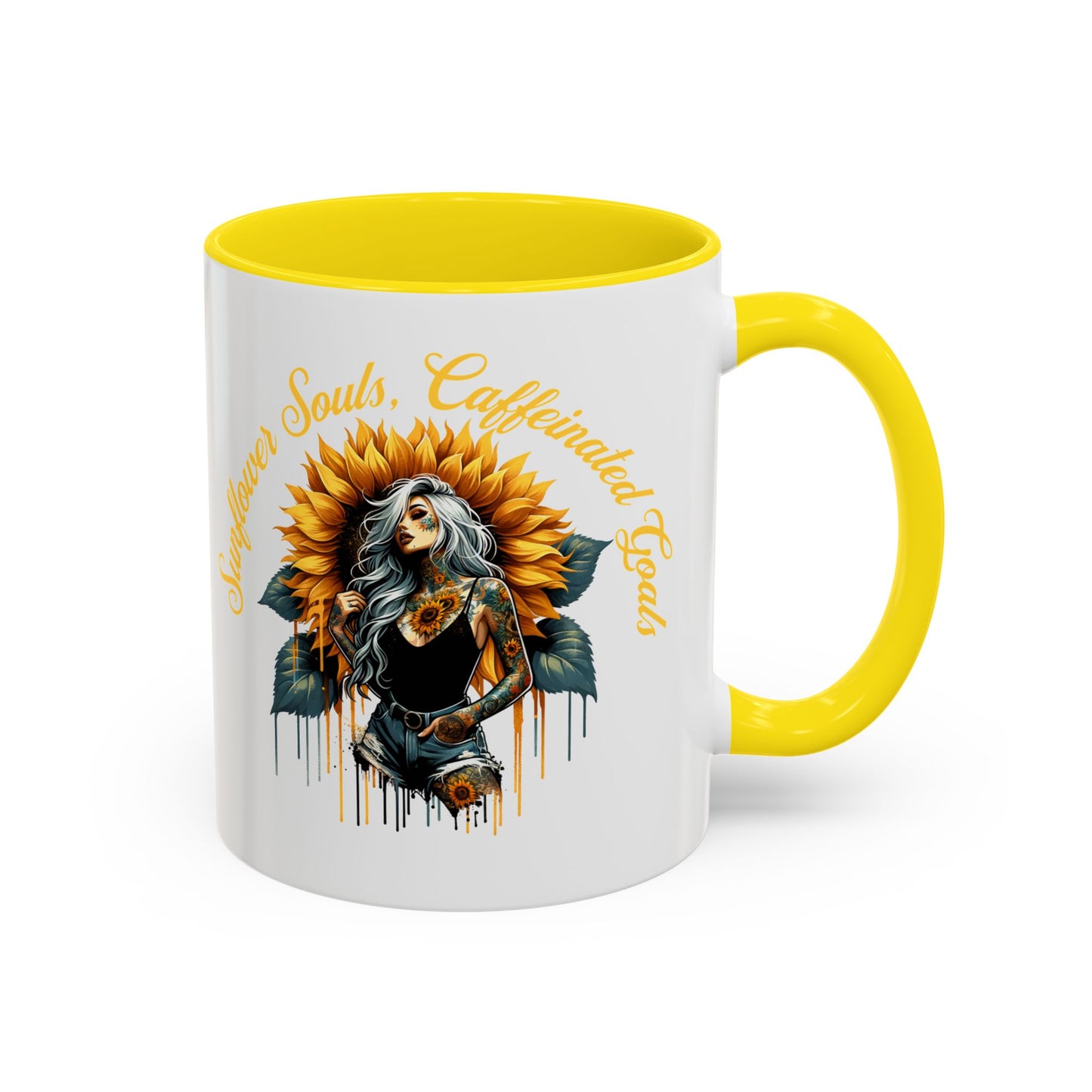 Sunflower Girl Tattoo Coffee Mug