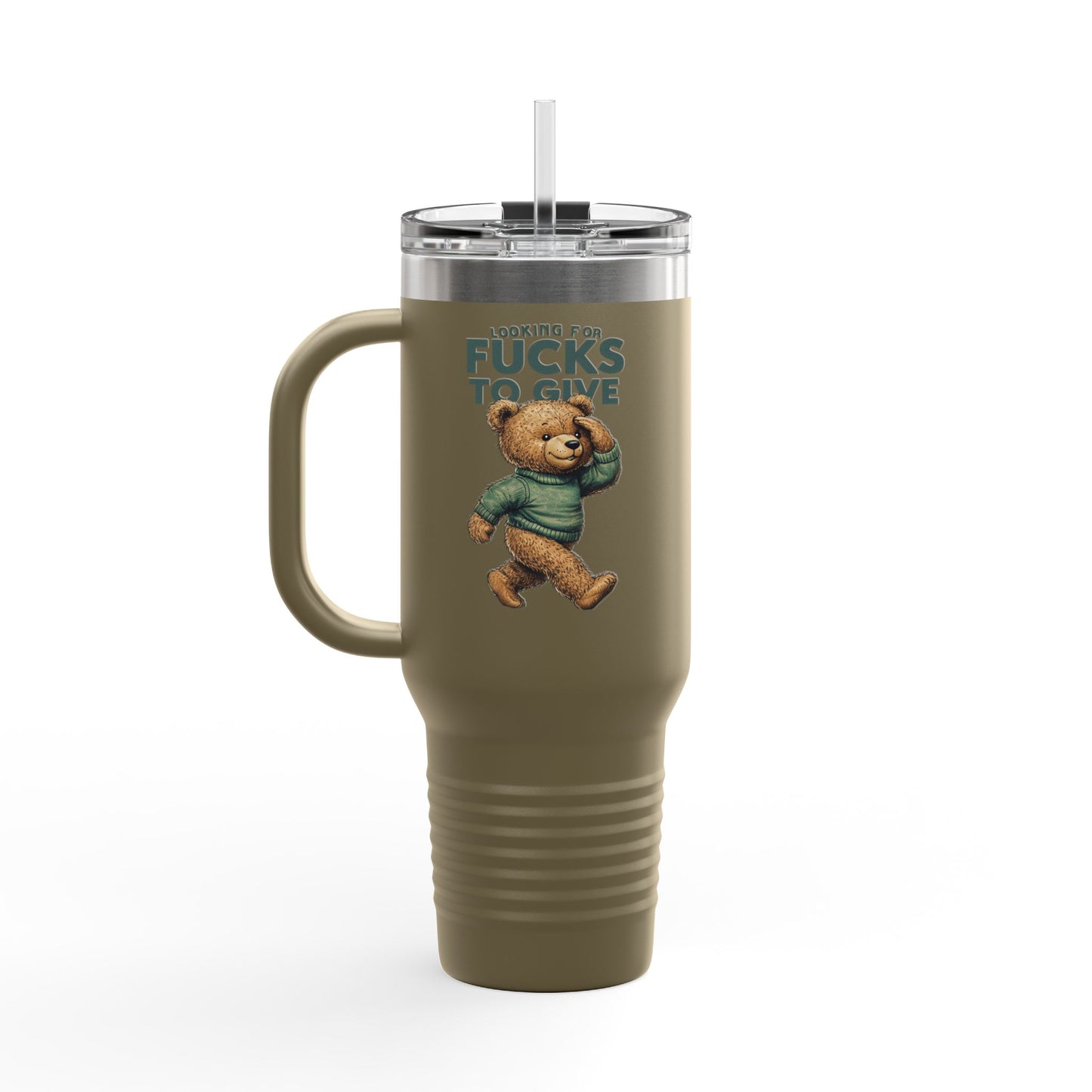 Funny Bear Insulated 40oz Travel Mug, Looking for Fvcks to Give, Free Shipping | Murky Creek Creations