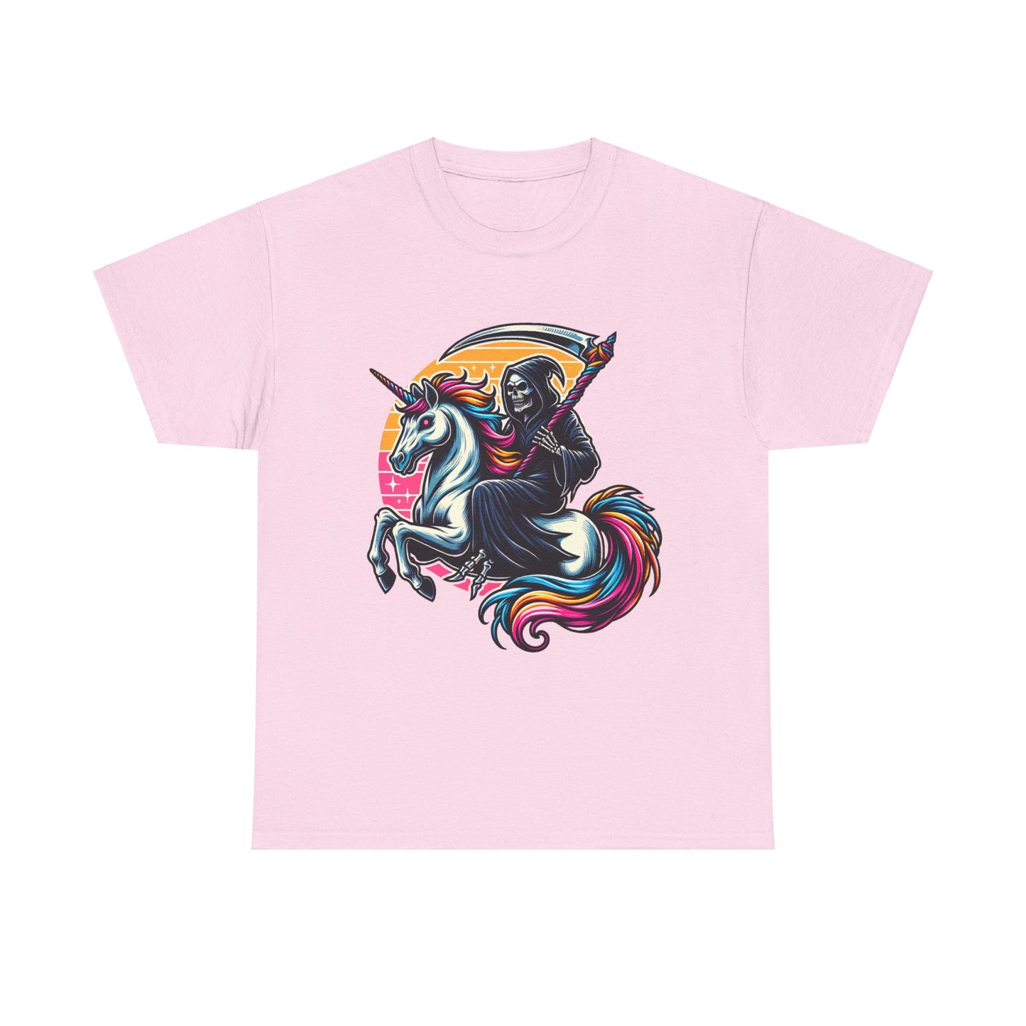 Grim Reaper with Rainbow Scythe Unicorn T-Shirt