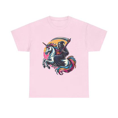 Grim Reaper with Rainbow Scythe Unicorn T-Shirt