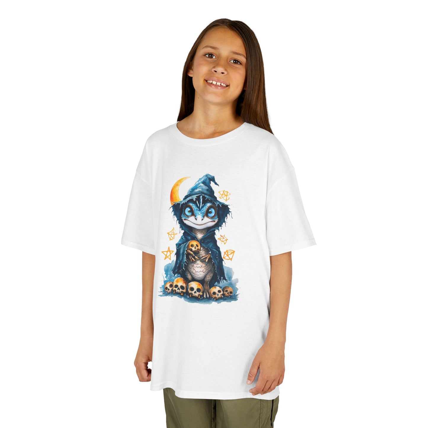 Blue Raptor Wizard Magic Graphic Kids Tee