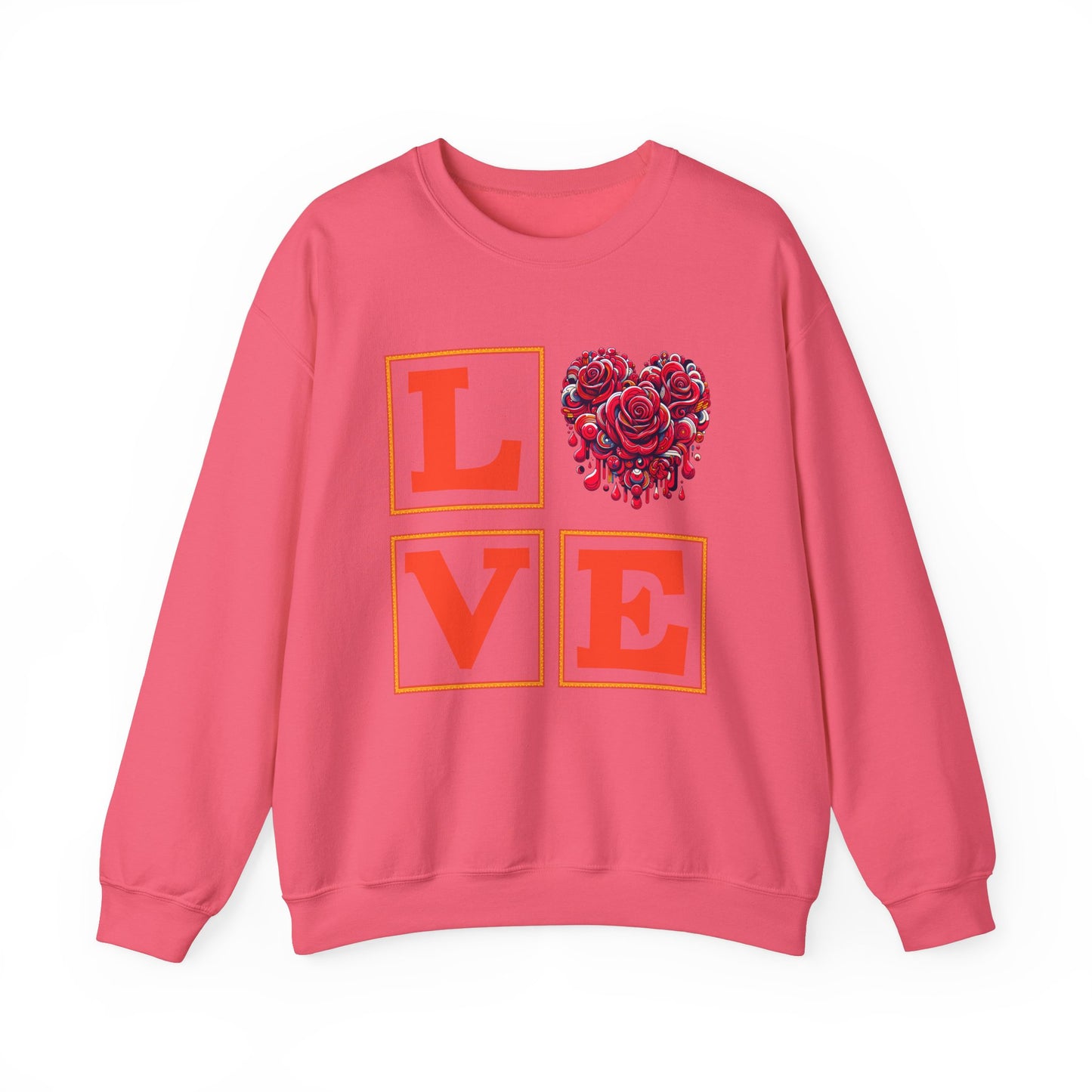 "LOVE" Sweatshirt with Floral Heart