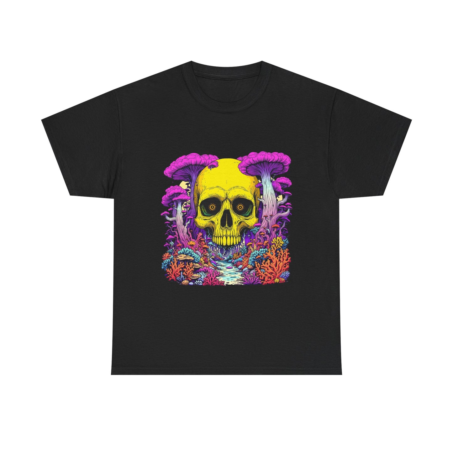 Trippy Fungal Skull Tee Shirt