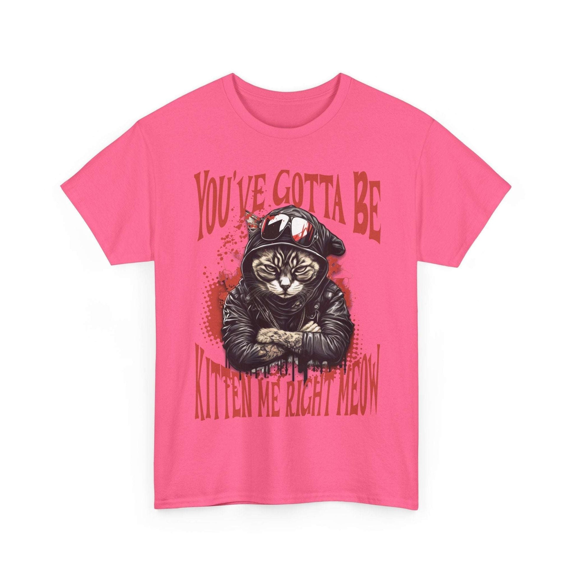 Tattooed Cat Graphic Tee, Cotton T-Shirt, Sunglasses & Leather Jacket (S-5XL) | Murky Creek Creations