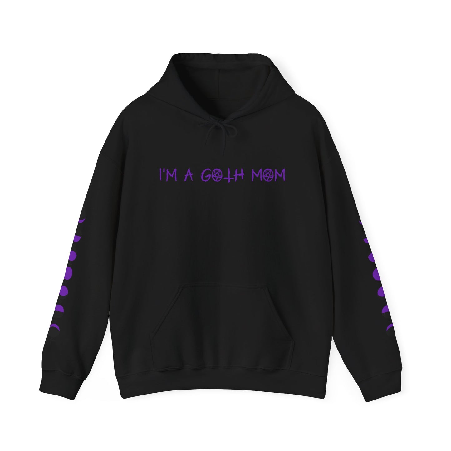 "Goth Moms Molding Little Shadows with Love" Gothic Motherhood Moon Phase Hoodie