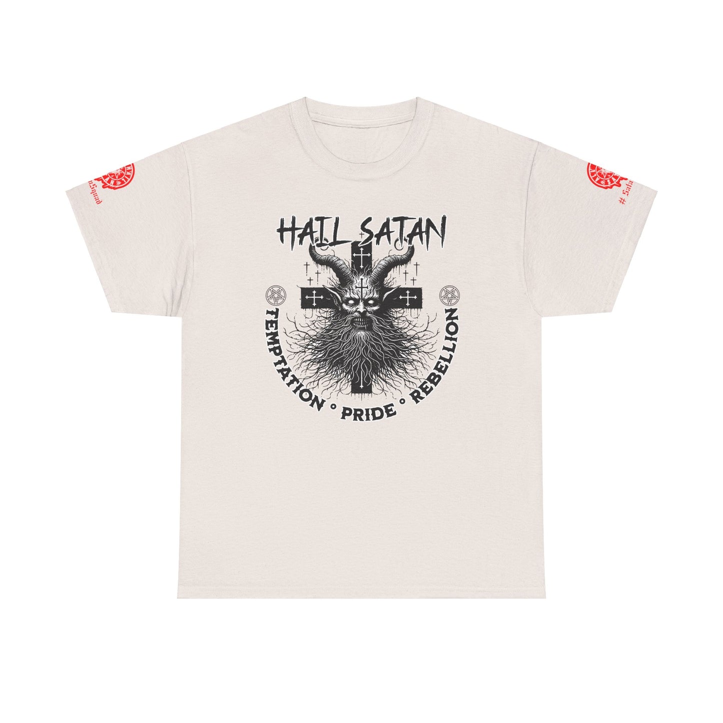 Hail Satan Graphic Tee – Rebellion, Temptation & Pride Cotton T-Shirt