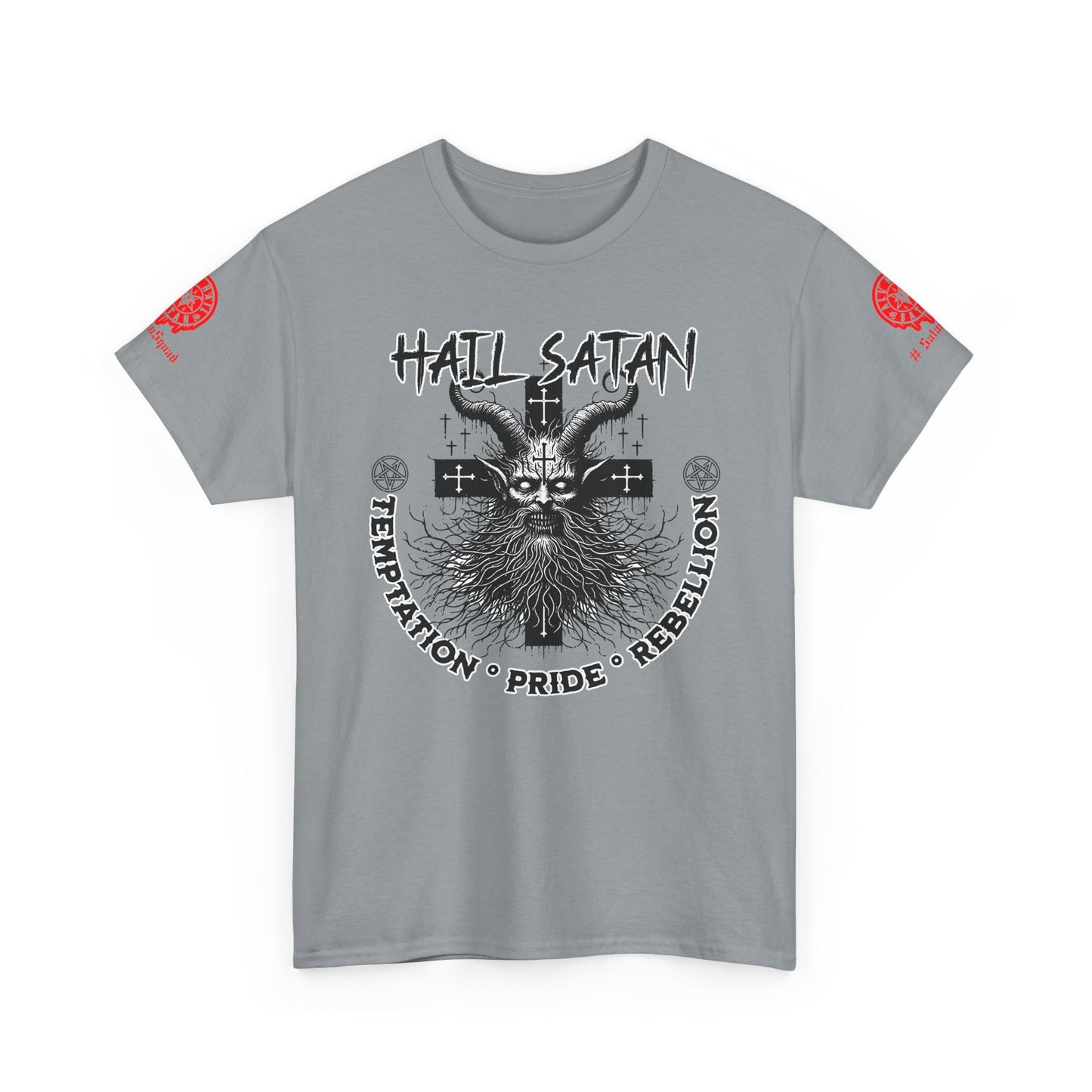 Hail Satan Graphic Tee – Rebellion, Temptation & Pride Cotton T-Shirt