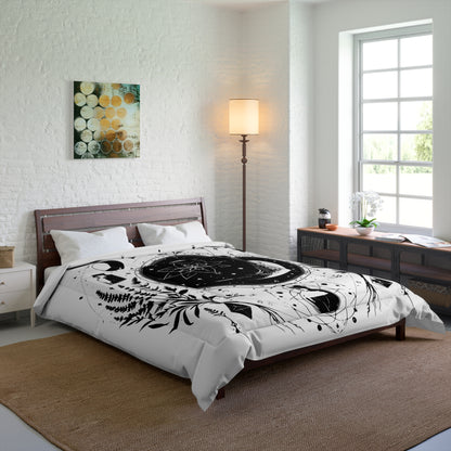 Mystic Moon Celestial Witch Bedding for Modern Witches White Comforter