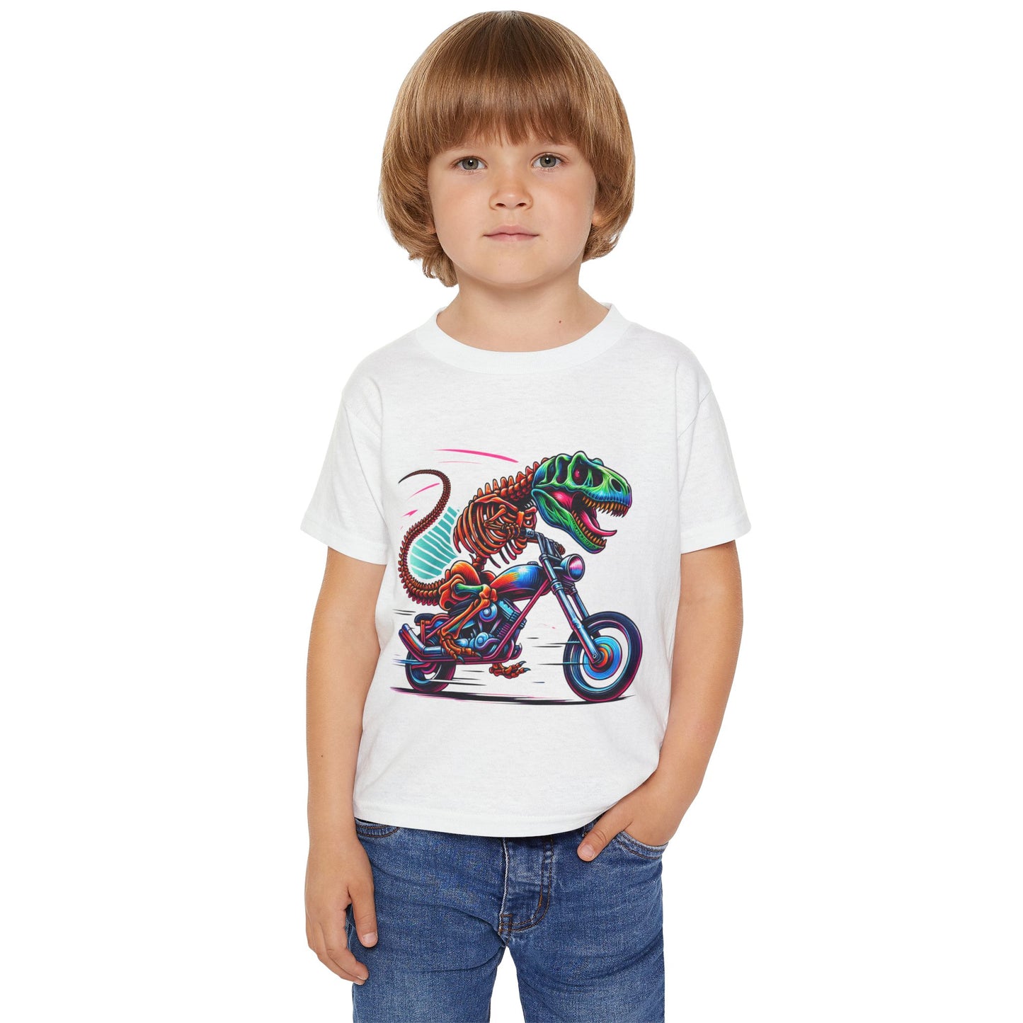 T-Rex Riding Motorcycle Toddler T-Shirt