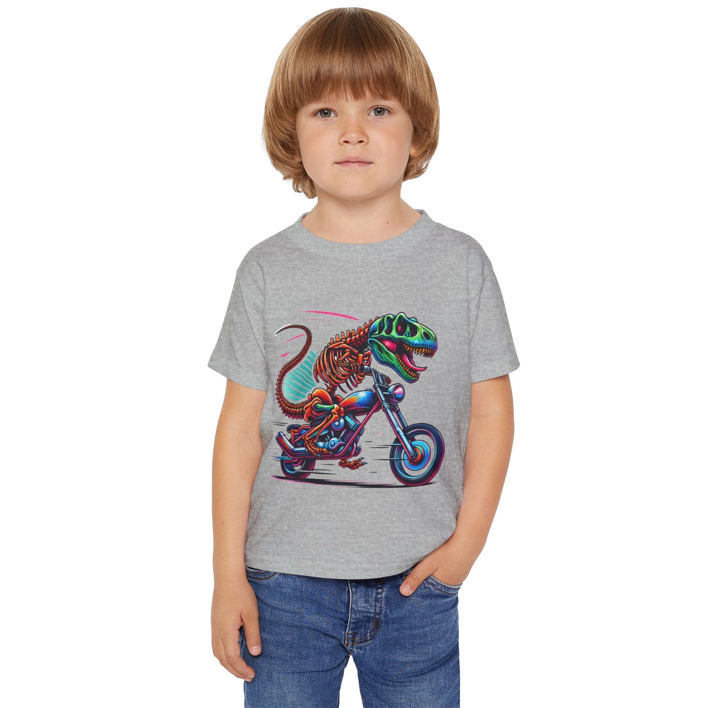 T-Rex Riding Motorcycle Toddler T-Shirt