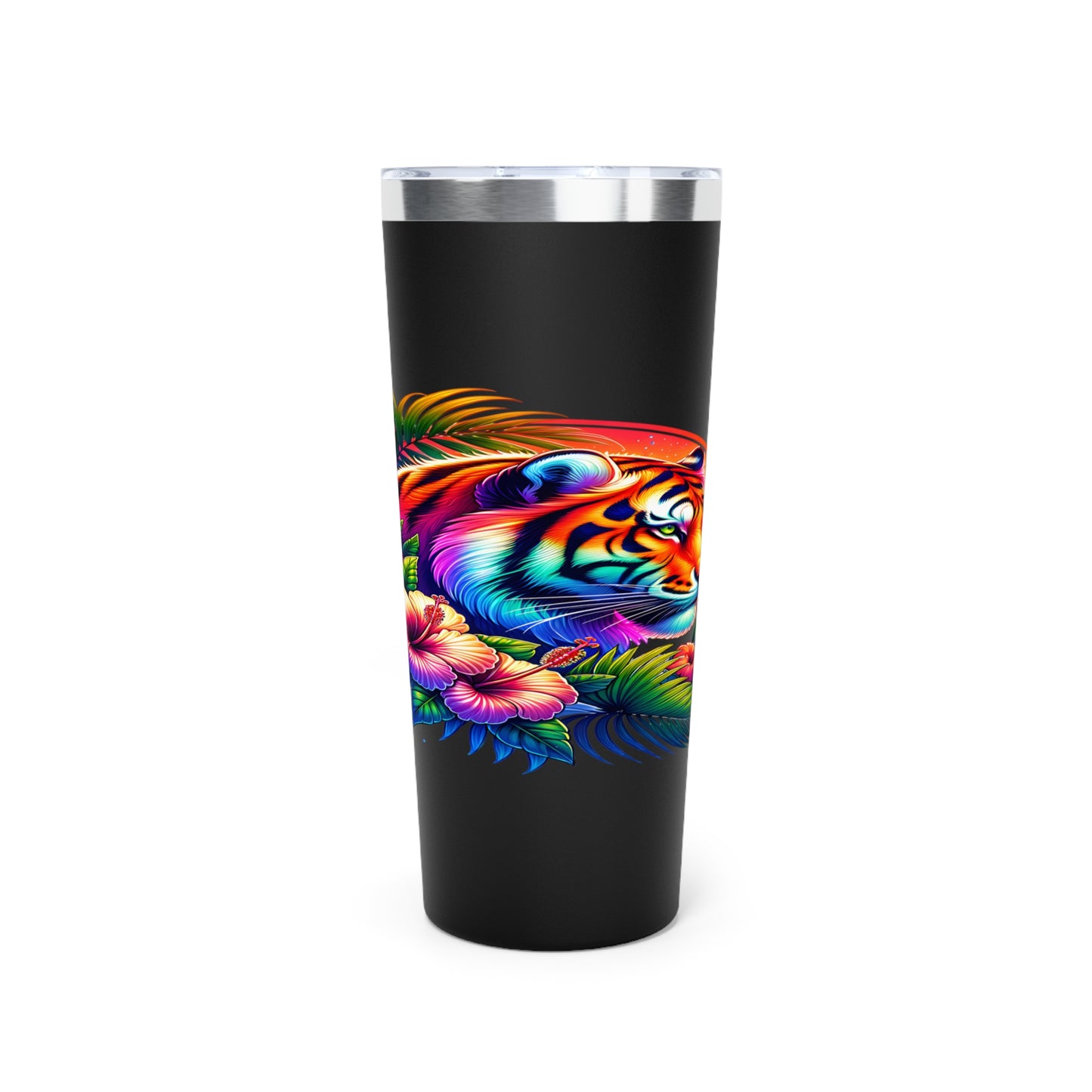 Tiger & Hibiscus 22oz Tumbler – Bold & Stylish Drinkware