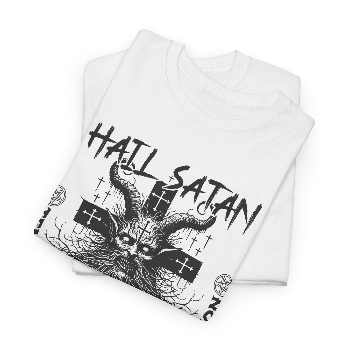 Hail Satan Graphic Tee – Rebellion, Temptation & Pride Cotton T-Shirt