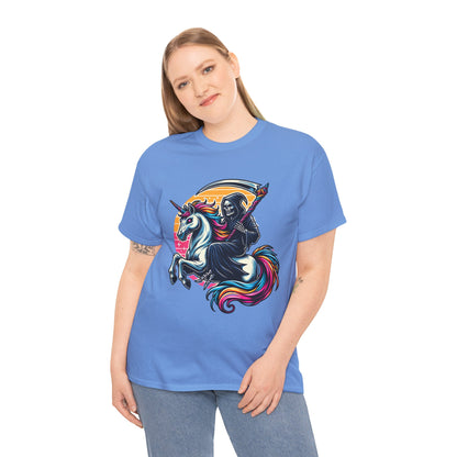 Grim Reaper with Rainbow Scythe Unicorn T-Shirt