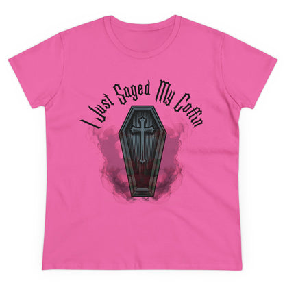 I Just Saged My Coffin" Women's Tee – Mystical & Darkly Playful Design