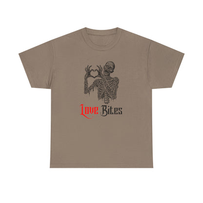 Love Bites Zombie with Heart Symbol Graphic Tee